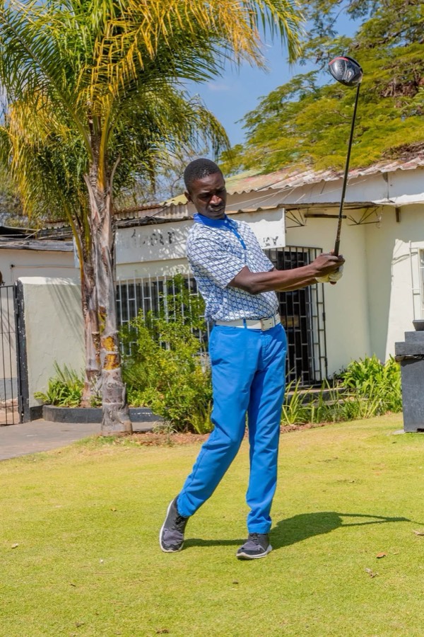 A golfer on the fairway during a Bogey Free round