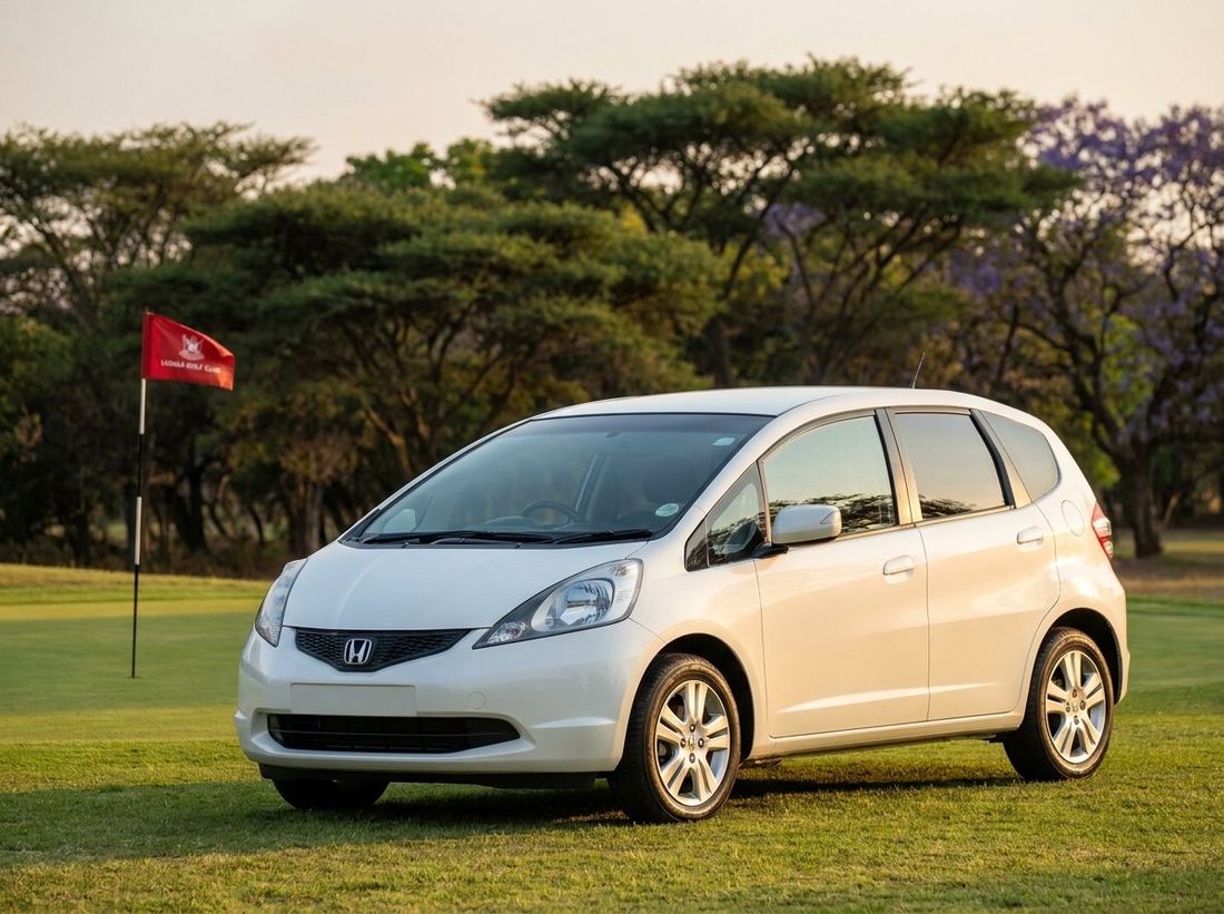 The Honda Fit prize car on the course at Lusaka Golf Club